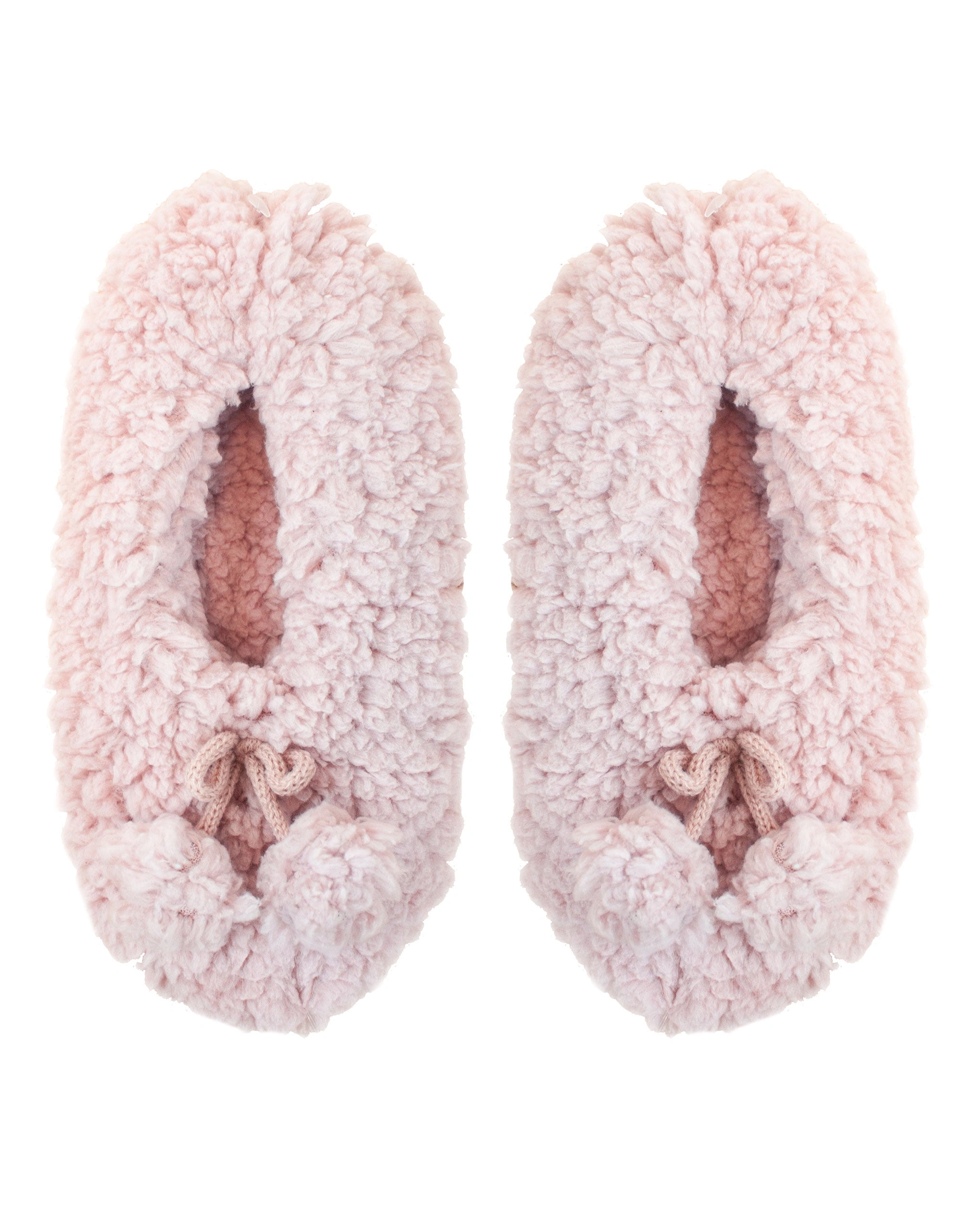 Cozy Sherpa Pompom Slippers - Blush Pink: Step into Snuggly Comfort!