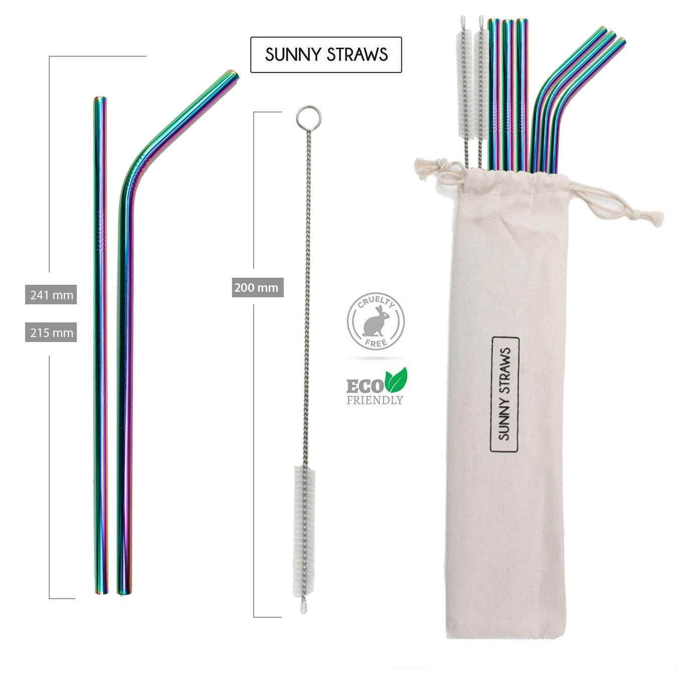 Vibrant Rainbow Straws & Cleaning Brushes – Perfect Party Set!