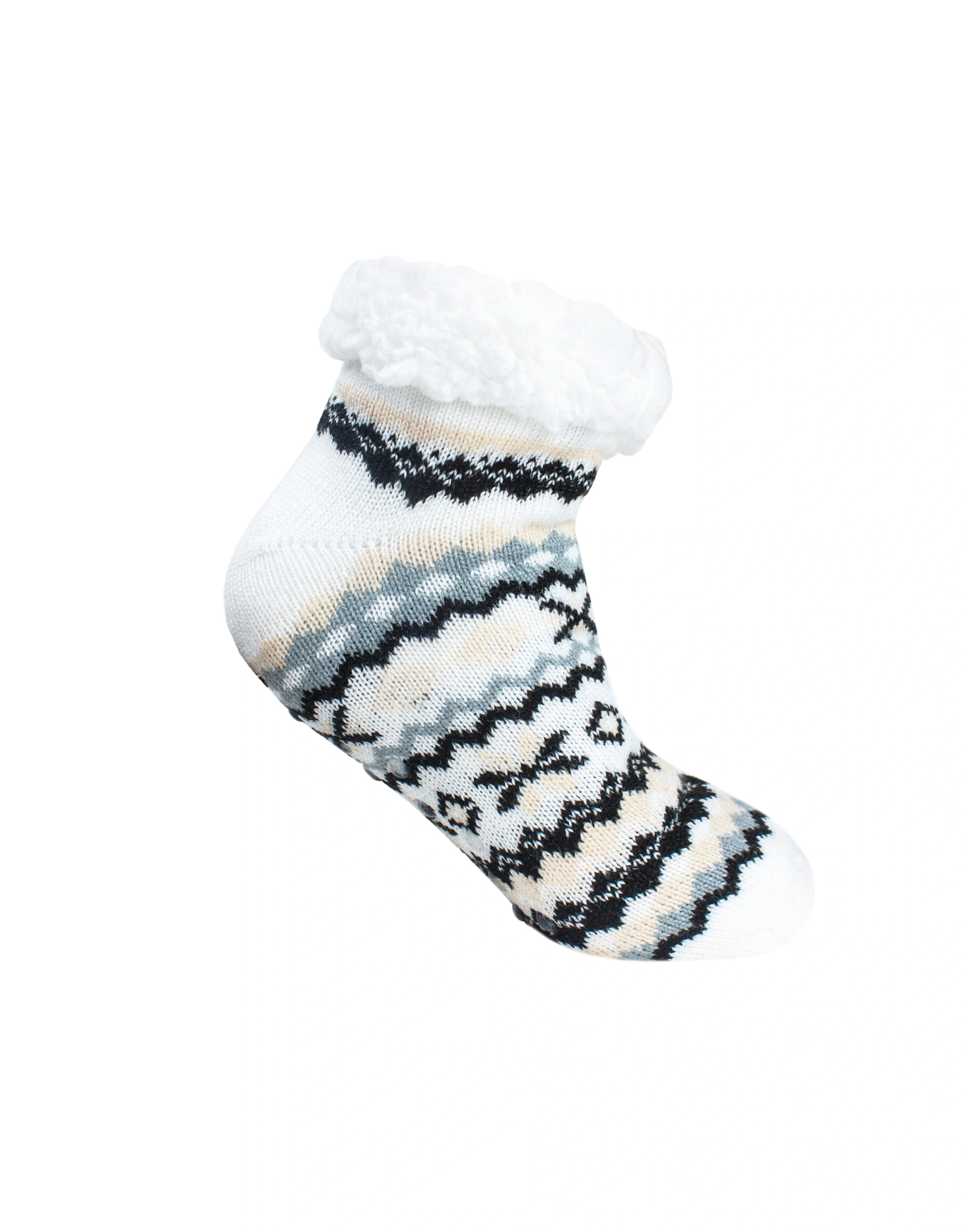 Elsa's Cozy Cream Fairisle Ankle Socks - Winter Warmth Perfection