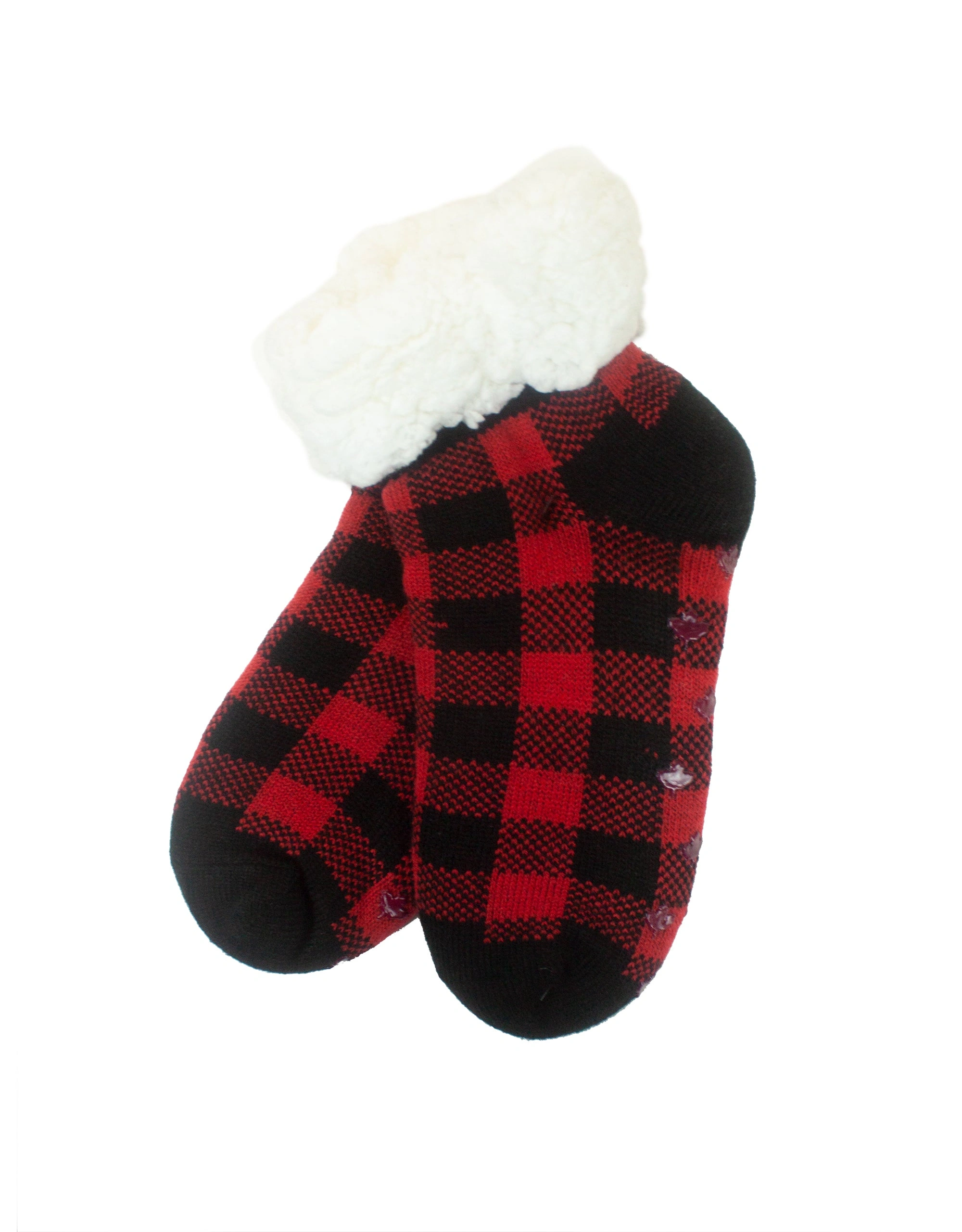 Cozy Buffalo Plaid Ankle Socks - Maple Leaf Red Comfort for Your Feet!